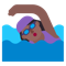 Woman Swimming- Medium-Dark Skin Tone emoji on Microsoft